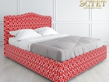 ярко-красная мягкая кровать в стиле артдеко ардеко к-01 kreind belestet.ru