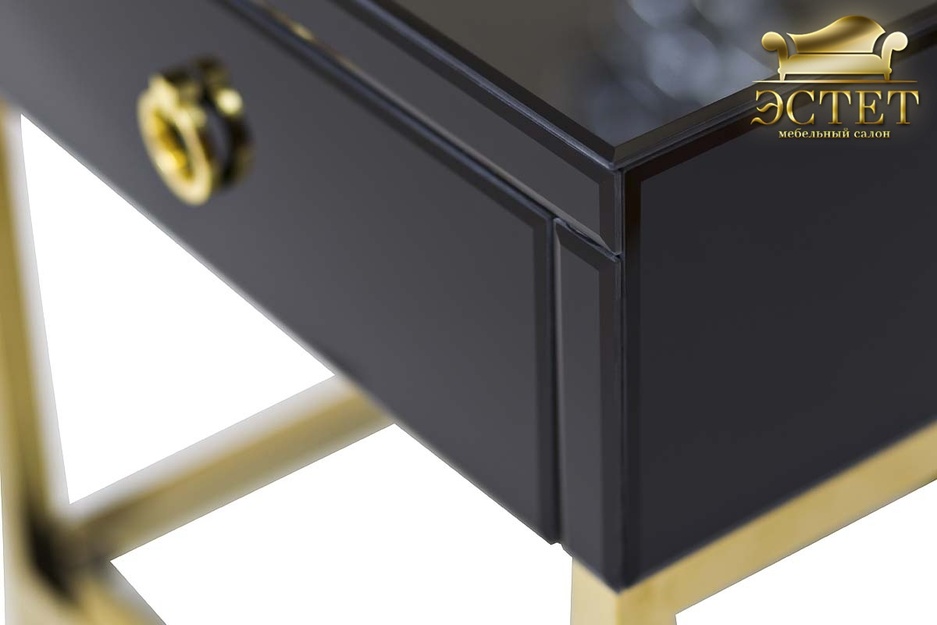 итальянская мебель тумба прикроватна ченая золото гарда декор эстет belestet.ru