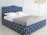 синяя с перьями мягкая кровать в стиле артдеко ардеко к-01 kreind belestet.ru