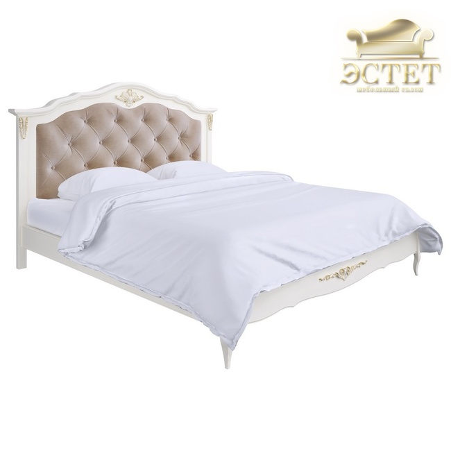 R318g кровать с мягким изголовьем спальня romantic gold романтик голд массив прованс неоклассика kre