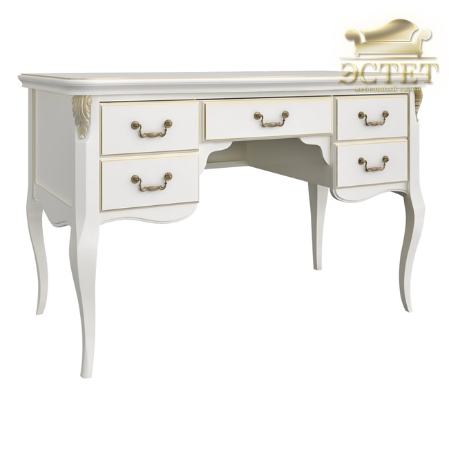 R111 рабочий письменный кабинетный стол спальня romantic gold романтик голд массив прованс неокласси