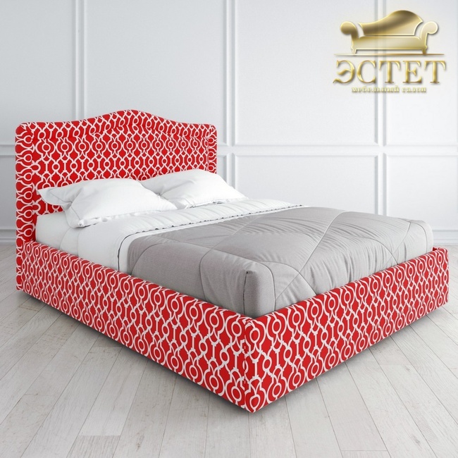 ярко-красная мягкая кровать в стиле артдеко ардеко к-01 kreind belestet.ru