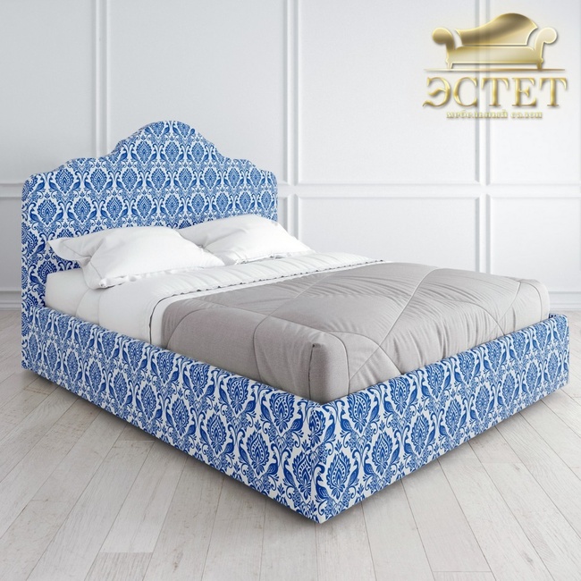 голубая синяя дизайнерская мягкая кровать к04 артдеко ардеко kreind  belestet.ru