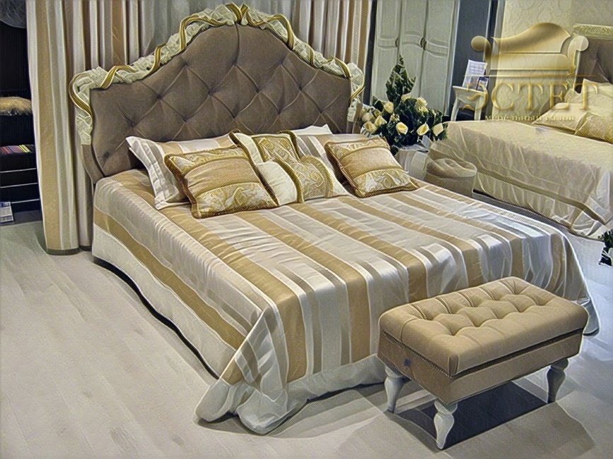 классическая кровать мягкое изголовье спальня romantic gold романтик голд массив прованс неоклассика