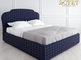 синяя в клетку мягкая кровать с подъемным механизмом kreind k03 belestet.ru английсий стиль прованс