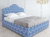 голубая синяя дизайнерская мягкая кровать к04 артдеко ардеко kreind  belestet.ru