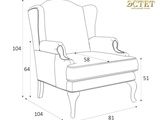 мебель эстет английское кесло с ушками френсис  массив, кресло в прихожую, в спальню, дерево эстет