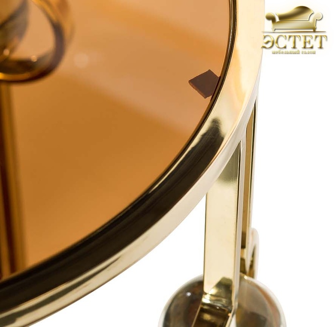 золото коричневое стекло круглый журнальный стол дизайнерская мебель эстет гарда декор belestet.ru
