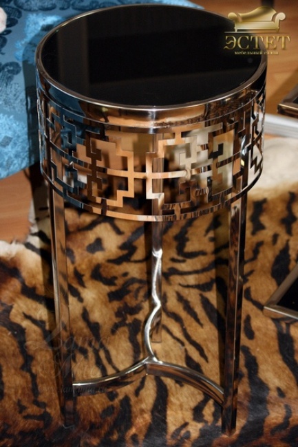 элитная мебель золотой журнальный стол с коричневым стеклом артдеко ардеко гарда декор эстет beleste