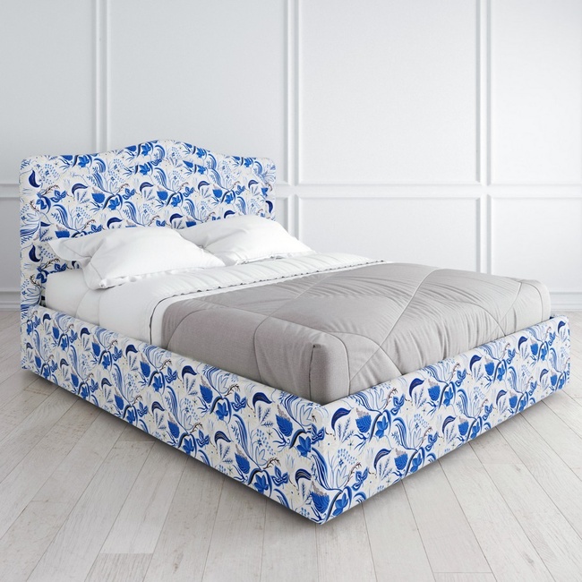 K01-0401 хохлома синие узоры кровать в стиле прованс белая дизайнерская мягкая кровать к-01  подъем