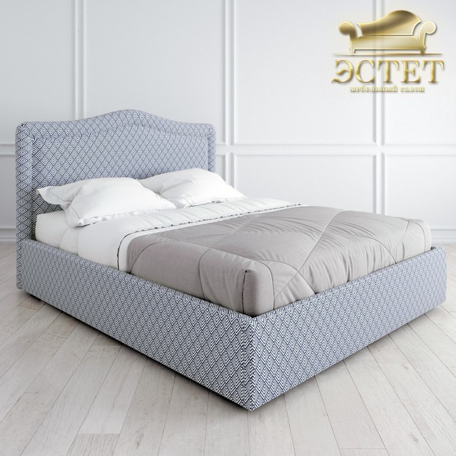 синяя с узорами мягкая кровать в стиле лофт с подъемным механизмом kreind belestet.ru