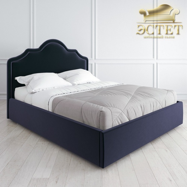 синяя мягкая кровать с подъемным механизмом К05 kreind  мебель эстет belestet.ru
