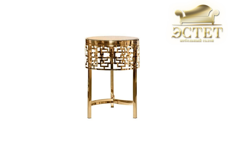 дизайнерская мебель золотой журнальный стол с коричневым стеклом артдеко ардеко гарда декор эстет be