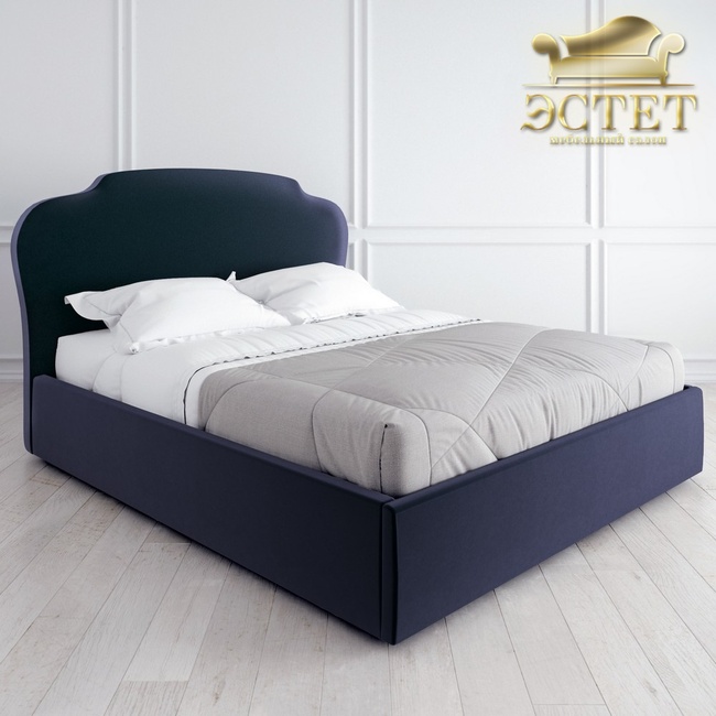 темно-синяя мягкая кровать с подъемным механизмом kreind k03 belestet.ru