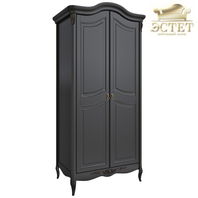 N122 шкаф двухдверный французская мебель массив спальня черный прованс ноктюрн nocturne kreind beles