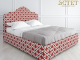 красная дизайнерская мягкая кровать к04 с подъемным механизмом артдеко ардеко kreind  belestet.ru