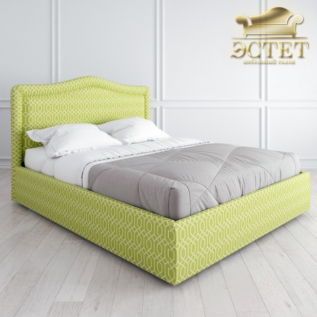 интерьерная кровать зеленая дизайнерская мягкая кровать к-01 английский стиль kreind belestet.ru