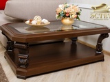 стол журнальный марсель  коричневый резьба классическая мебель милана групп орех золото элитная мебе