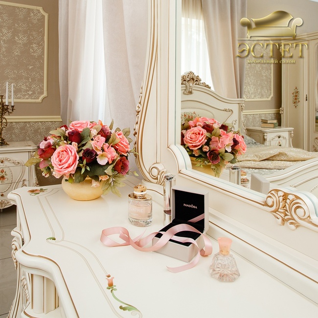 зеркало от туалетного стола мона лиза беж золотая патина милана груп  belestet.ru