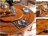 круглый стол итальянская мебель эксклюзивная мебель столовая монарх орех массив натуральное дерево ш
