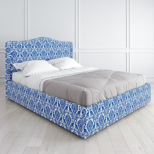 K01-0406 синие узоры белая кровать в стиле прованс белая дизайнерская мягкая кровать к-01 с подъемны
