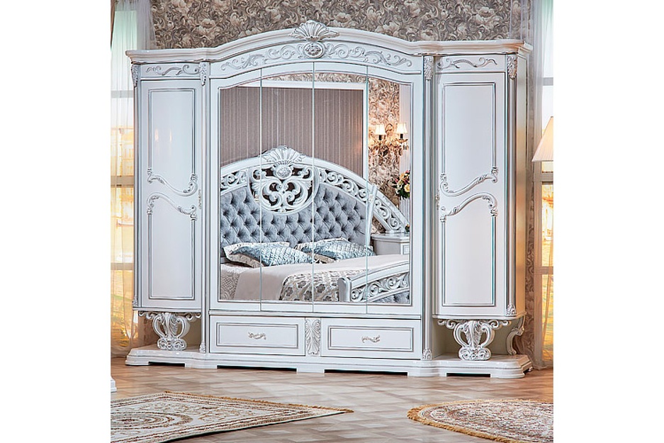 Набор мебели для спальни «Марелла» (белый серебро)