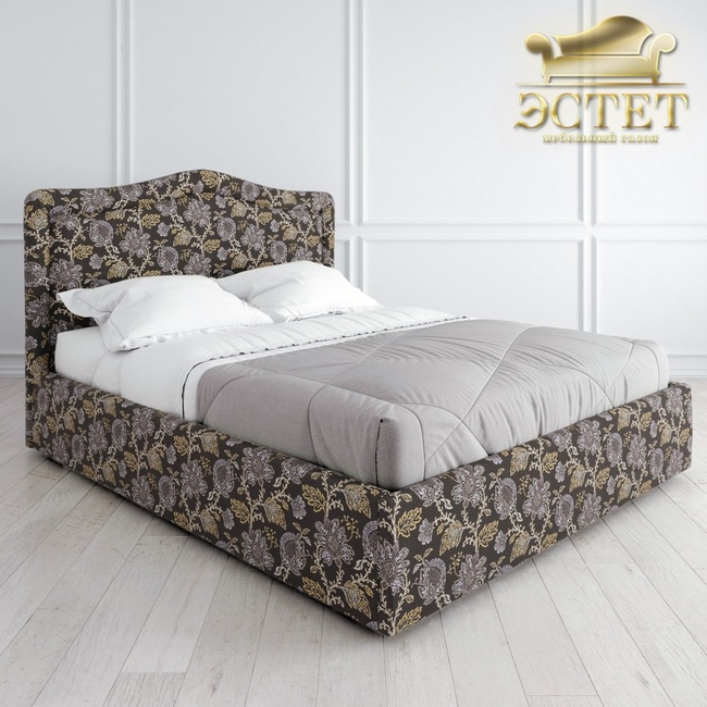 коричневая с цветами мягкая кровать в стиле артдеко ардеко к-01 kreind belestet.ru