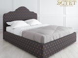 черная с желтым  дизайнерская мягкая кровать к04 с подъемным механизмом артдеко ардеко kreind  beles