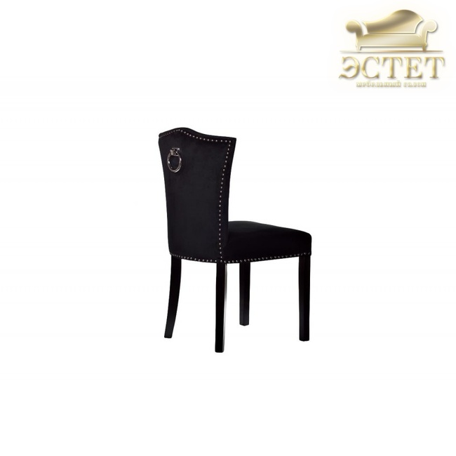 дизайнерский стул с кольцом велюровый черный гарда декор эстет belestet.ru
