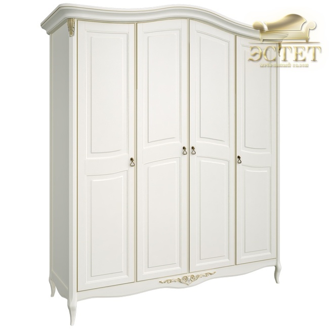 R124g шкаф четырехдверный кантри спальня romantic gold романтик голд массив прованс неоклассика krei