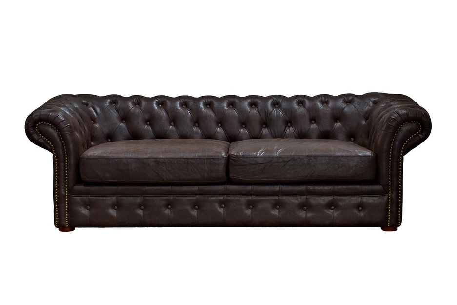 трехместный кожаный диван