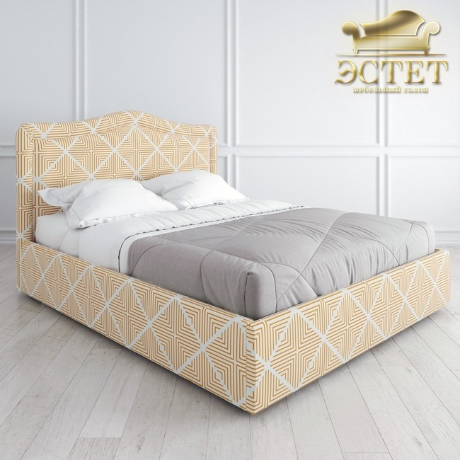 оранжевая мягкая кровать в стиле лофт с подъемным механизмом kreind belestet.ru
