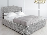 черно-белые узоры мягкая кровать в стиле артдеко ардеко к-01 kreind belestet.ru