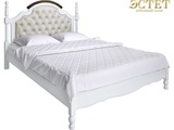 V114 кровать с мягким изголовьем натуральное дерево массив спальня белая кантри прованс vilar вилар 